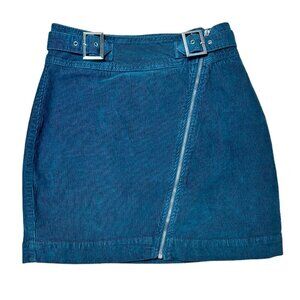 URBAN OUTFITTERS Corduroy Asymmetrical Zip Front Mini Skirt - Medium
